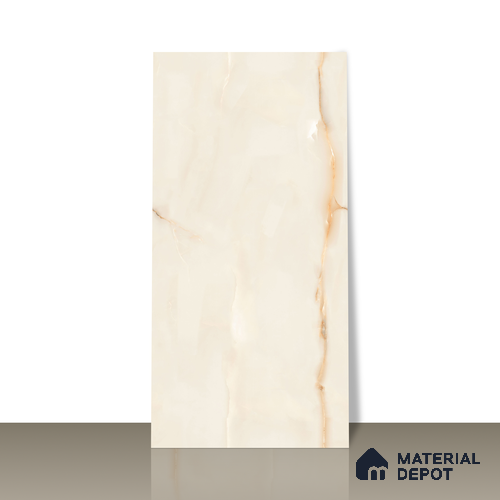 Marble Wall & Floor Vitrified Tile Oyster Beige 4 ft x 2 ft | TL 01077 Glossy Finish - 9 mm | Suitable for Living Room, Bedroom