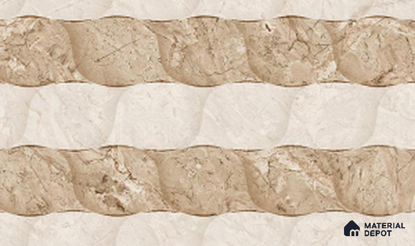 TL 02451 B Cashew Beige Highlighter 18 x 12 inch Glossy Finish Ceramic Wall Tile - 6 mm