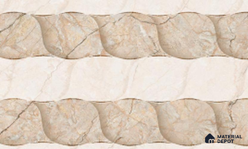 TL 02452 B Toffee Beige Highlighter 18 x 12 inch Glossy Finish Ceramic Wall Tile - 6 mm