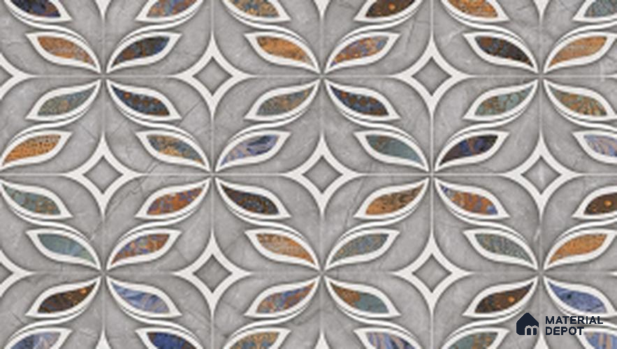 TL 02410 B Grey Highlighter 18 x 12 inch Glossy Finish Ceramic Wall Tile - 6 mm
