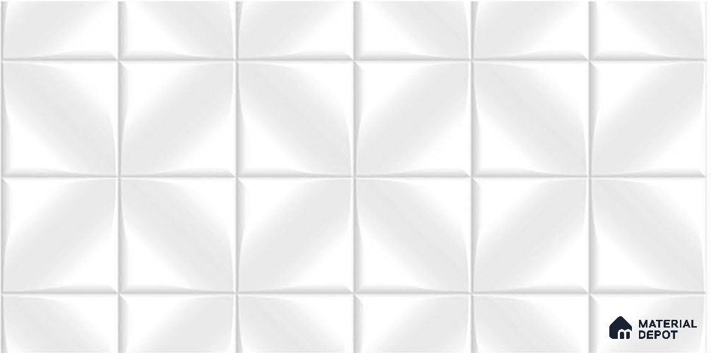 TL 00082 B Frosty White 2 ft x 1 ft Stone Punch Finish Vitrified Wall Cladding Elevation Tile - 9 mm