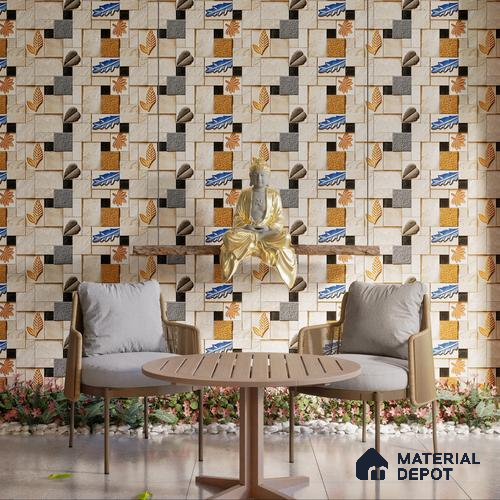 Elevation Wall Tile TL 00070 C Light Beige 2 ft x 1 ft Punch Matte Finish Vitrified Tile - 9 mm | Suitable For Feature Wall, Boundary Wall, Balcony, Outdoor | Please Expect a Slight Variation of Pattern