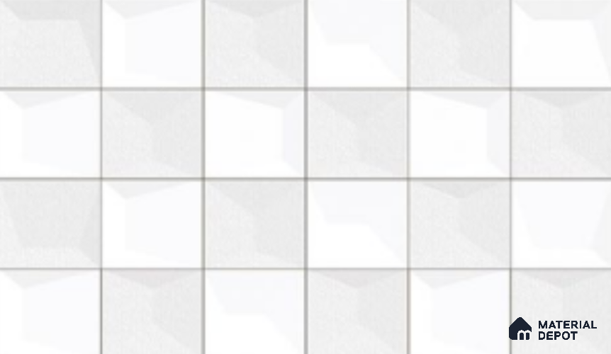 3D Wall Tile TL 04419 White Light 18 x 12 inch Glossy Finish Ceramic Tile - 6 mm