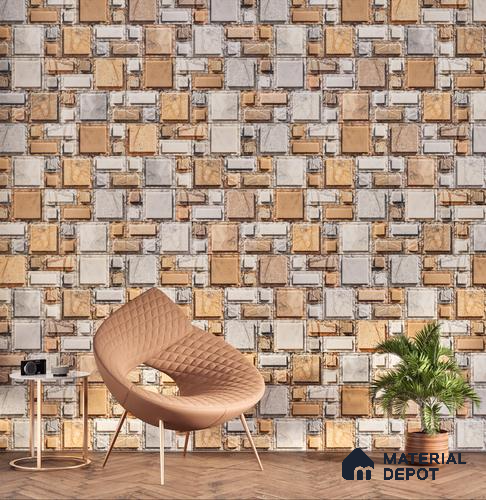 Elevation Wall Tile TL 00086 A Sandy Brown 2 ft x 1 ft Punch Matte Finish Vitrified Tile - 9 mm | Suitable For Feature Wall, Boundary Wall, Balcony, Outdoor