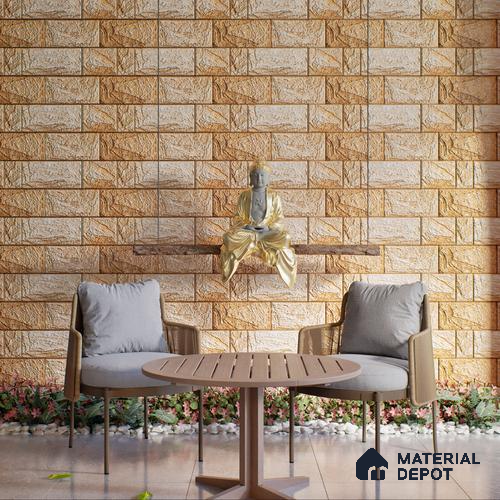 Elevation Wall Tile TL 00067 B Coffee Beige 2 ft x 1 ft Punch Matte Finish Vitrified Tile - 9 mm | Suitable For Feature Wall, Boundary Wall, Balcony, Outdoor