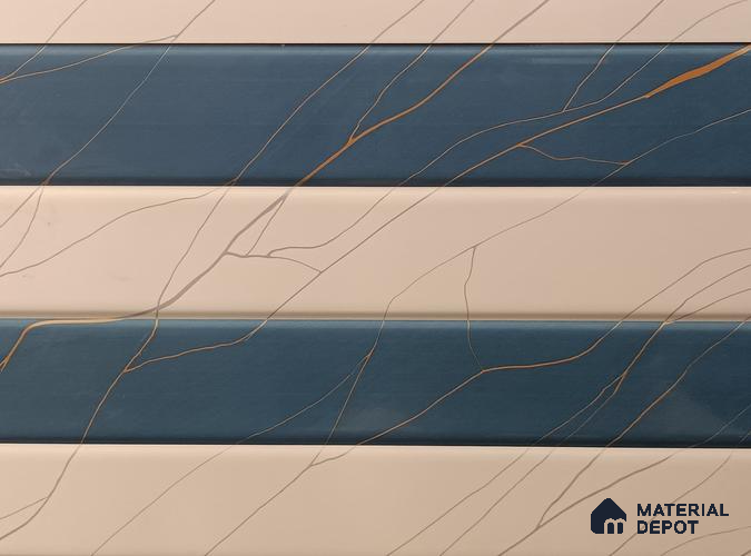 TL 02147 B Ocean Azul Pattern 2 18 x 12 inch Glossy Finish Ceramic Wall Tile - 6 mm