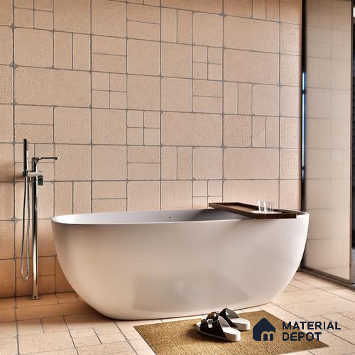 Parking Floor & Wall TL 00060 B Toffee Beige 2 ft x 1 ft Matte Finish Stone Vitrified Tile - 12 mm | 32 Random Faces | Suitable For Heavy Duty Outdoor Areas