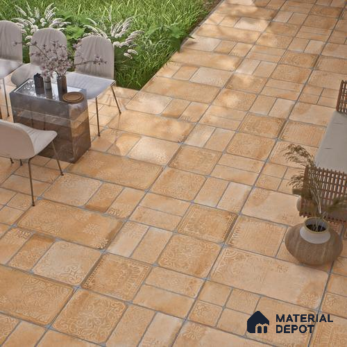 Parking Floor & Wall TL 00060 D Chocolate Brown 2 ft x 1 ft Matte Finish Stone Vitrified Tile - 12 mm | 32 Random Faces | Suitable For Heavy Duty Outdoor Areas