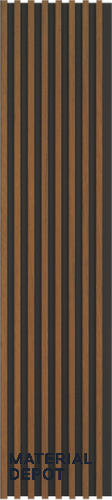 Brown Wooden Louver PN 03271 8 ft x 4.9 inch Charcoal Panel - 8 mm | Suitable for Feature Wall, TV Unit & Living Room | Width is Subjected to 5% Variation