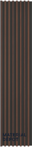 Brown Wooden Louver PN 03272 8 ft x 4.9 inch Charcoal Panel - 8 mm | Suitable for Feature Wall, TV Unit & Living Room | Width is Subjected to 5% Variation