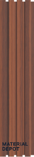 Brown Wooden Louver PN 03276 8 ft x 4.9 inch Charcoal Panel - 8 mm | Suitable for Feature Wall, TV Unit & Living Room | Width is Subjected to 5% Variation