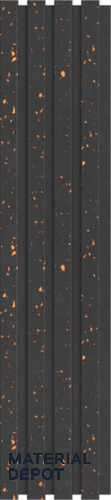 Black Patterned Louver PN 03285 8 ft x 4.9 inch Charcoal Panel - 8 mm | Suitable for Feature Wall, TV Unit & Living Room | Width is Subjected to 5% Variation