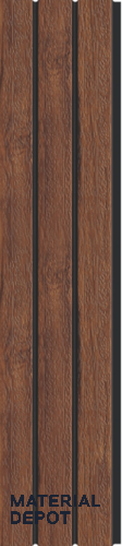 Brown Wooden Louver PN 03298 8 ft x 4.9 inch Charcoal Panel - 8 mm | Suitable for Feature Wall, TV Unit & Living Room | Width is Subjected to 5% Variation