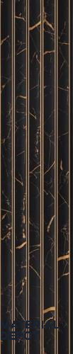 Black Marble Louver PN 03212 8 ft x 4.9 inch Charcoal Panel - 8 mm | Suitable for Feature Wall, TV Unit & Living Room | Width is Subjected to 5% Variation