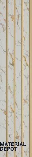 White Marble Louver PN 03219 8 ft x 4.9 inch Charcoal Panel - 8 mm | Suitable for Feature Wall, TV Unit & Living Room | Width is Subjected to 5% Variation