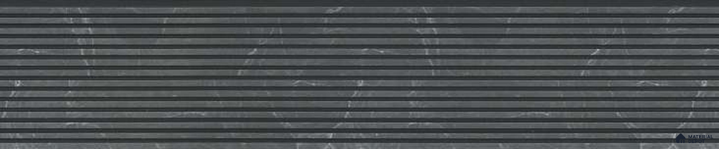 Grey Marble Louver PN 03229 8 ft x 4.9 inch Charcoal Panel - 8 mm | Suitable for Feature Wall, TV Unit & Living Room | Width is Subjected to 5% Variation