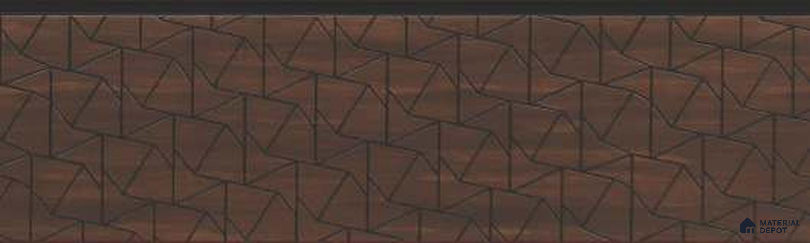 Brown Patterned Louver PN 03252 8 ft x 7 inch Charcoal Panel - 8 mm | Suitable for Feature Wall, TV Unit & Living Room | Width is Subjected to 5% Variation