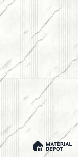 White Marble Look HDHMR Decorative Wall Panel PN 02997 C 8 ft x 2 ft - 6 mm | Suitable for Feature Wall, TV Unit & Living Room | Width is Subjected to 5% Variation