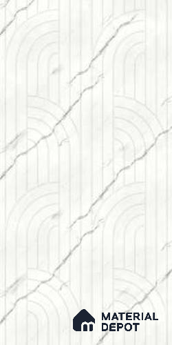 White Patterned Look HDHMR Decorative Wall Panel PN 03001 B 8 ft x 2 ft - 6 mm | Suitable for Feature Wall, TV Unit & Living Room | Width is Subjected to 5% Variation