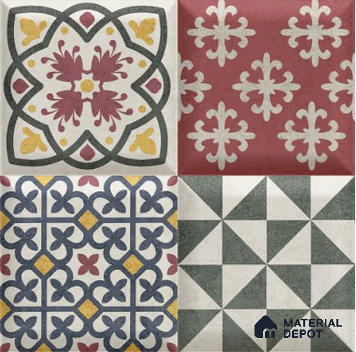 A close-up of aFaux Subway Wall Tile TL 06366 C Lustrous Multy Decor 1 ft x 1 ft Ceramic Matte Finish Tile - 9 mm | Suitable For Kitchen, Bathroom Walls and Backsplashes with a Matte finish available at Material Depot in Bangalore