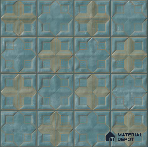 Faux Subway Wall Tile TL 06359 Classic Aqua 1 ft x 1 ft Ceramic Glossy Finish Tile - 9 mm | Suitable For Kitchen, Bathroom Walls and Backsplashes | Please Expect a Slight Variation of Pattern