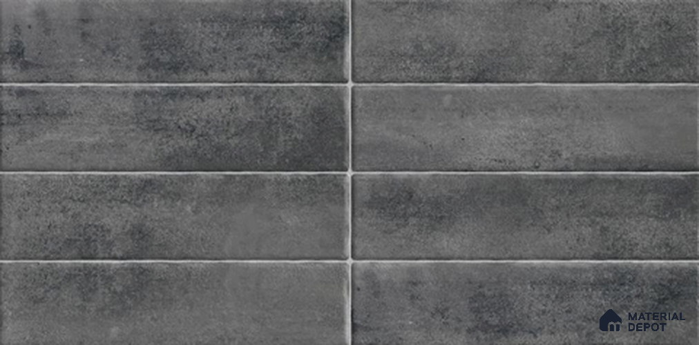 Faux Subway Wall Tile TL 06368 D Black Blend 2 ft x 1 ft Ceramic Glossy Finish Tile - 9 mm | Suitable For Kitchen, Bathroom Walls and Backsplashes | Please Expect a Slight Variation of Pattern