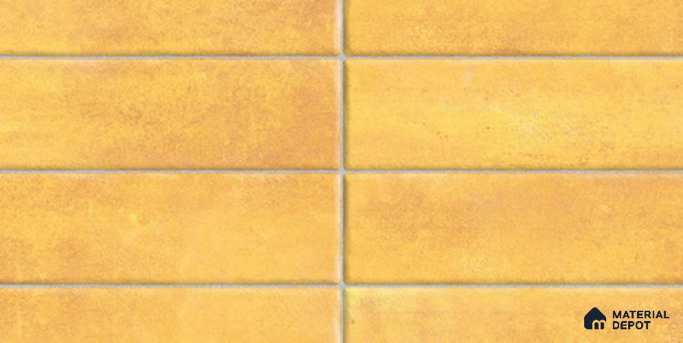 Faux Subway Wall Tile TL 06368 B Radiant Caramel 2 ft x 1 ft Ceramic Glossy Finish Tile - 9 mm | Suitable For Kitchen, Bathroom Walls and Backsplashes | Please Expect a Slight Variation of Pattern