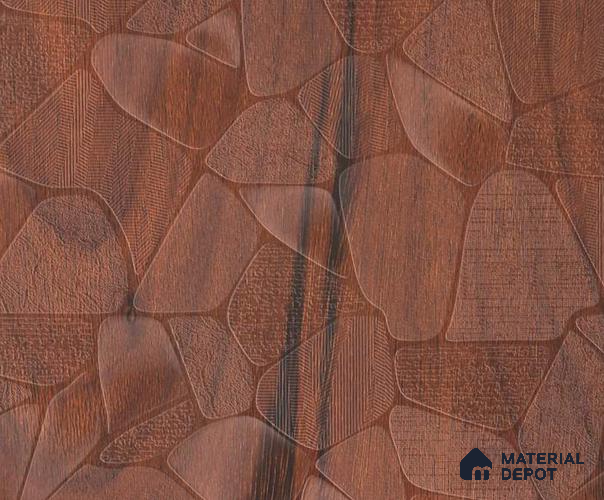 Patterned Look 616 RB04 Tongda Walnut 8 ft x 4 ft Antique Cambric Finish Decorative Laminate - 1 mm | Suitable for Bedroom, TV Unit, Wardrobe
