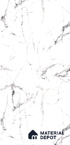White Marble Look LM 17421 10 ft x 4 ft High Gloss Finish Decorative Laminate - 1 mm | Suitable for TV Unit, Wardrobe, Kitchen Cabinets