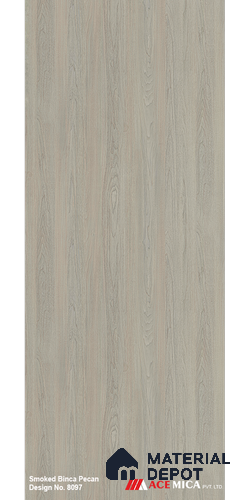 Wooden Look LM 17395 Smoked Binca Pecan 10 ft x 4 ft Texture Finish Decorative Laminate - 1 mm | Suitable for TV Unit, Wardrobe, Kitchen Cabinets
