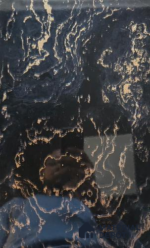 Black Marble Look LM 22848 8 ft x 4 ft High Gloss Finish Decorative Laminate - 1 mm | Suitable for TV Unit, Wardrobe, Kitchen Cabinets