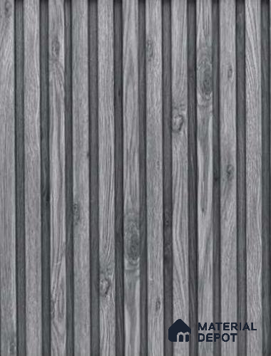 AshWood Grey 10 ft x 0.68 ft (3060x208 mm) Curve Design Interior & Exterior Wall & Ceiling Panel - 10 mm | Suitable for Balcony, Facade & Open Area | Width is Subjected to 5% Variation
