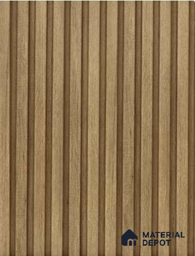 Beech Wood 10 ft x 0.68 ft (3060x208 mm) Curve Design Interior & Exterior Wall & Ceiling Panel - 10 mm | Suitable for Balcony, Facade & Open Area | Width is Subjected to 5% Variation