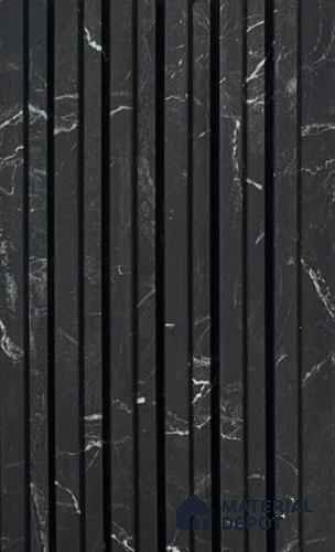 Black Marble Louver PN 04192 8 ft x 4.9 inch Charcoal Panel - 11 mm | Suitable for Feature Wall, TV Unit & Living Room | Width is Subjected to 5% Variation