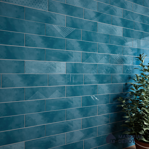 Subway Wall Tile TL 06427 AB Eterna Seafoam Teal 12 x 4 inch Ceramic Glossy Finish - 8 mm | 24 Random Design | Suitable for Accent / Feature Walls, Bathroom, Kitchen Wall & Backsplashes