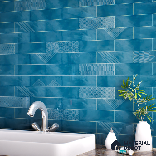 Subway Wall Tile TL 06427 G Eterna Seafoam 12 x 4 inch Ceramic Glossy Finish - 8 mm | Suitable for Accent / Feature Walls, Bathroom, Kitchen Wall & Backsplashes