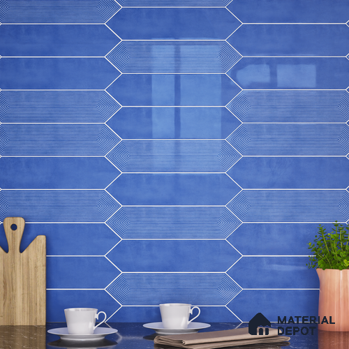 Subway Wall Tile TL 06430 C Lineage Picket Twilight Plain 12 x 3 inch Ceramic Glossy Finish - 10 mm  | Suitable for Accent / Feature Walls, Bathroom, Kitchen Wall & Backsplashes