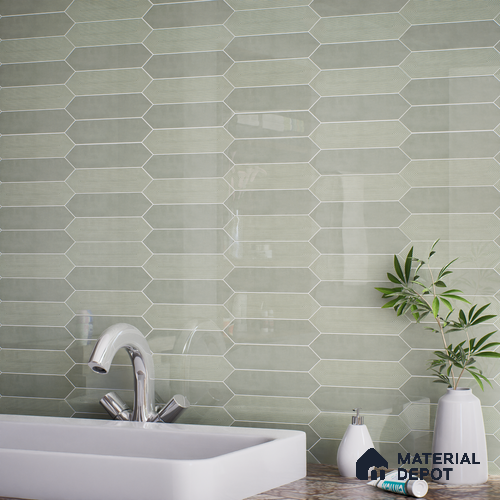 Subway Wall Tile TL 06430 J Lineage Picket Herb Garden Highlighter 12 x 3 inch Ceramic Glossy Finish - 10 mm  | Suitable for Accent / Feature Walls, Bathroom, Kitchen Wall & Backsplashes