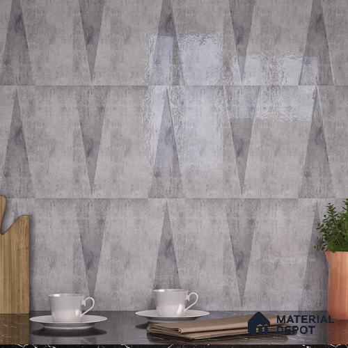 Subway Wall Tile TL 06164 D Solara Lunar Stone Base 9 x 3 inch Ceramic Glossy Finish - 10 mm | 25 Random Design | Suitable for Accent / Feature Walls, Bathroom, Kitchen Wall & Backsplashes