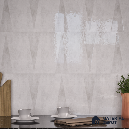 Subway Wall Tile TL 06164 J Solara Alpine White Base 9 x 3 inch Ceramic Glossy Finish - 10 mm | 25 Random Design | Suitable for Accent / Feature Walls, Bathroom, Kitchen Wall & Backsplashes