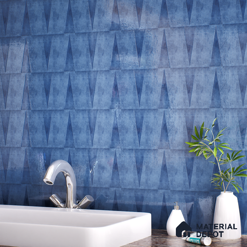Subway Wall Tile TL 06164 N Solara Azure Zinc Base 9 x 3 inch Ceramic Glossy Finish - 10 mm | 25 Random Design | Suitable for Accent / Feature Walls, Bathroom, Kitchen Wall & Backsplashes