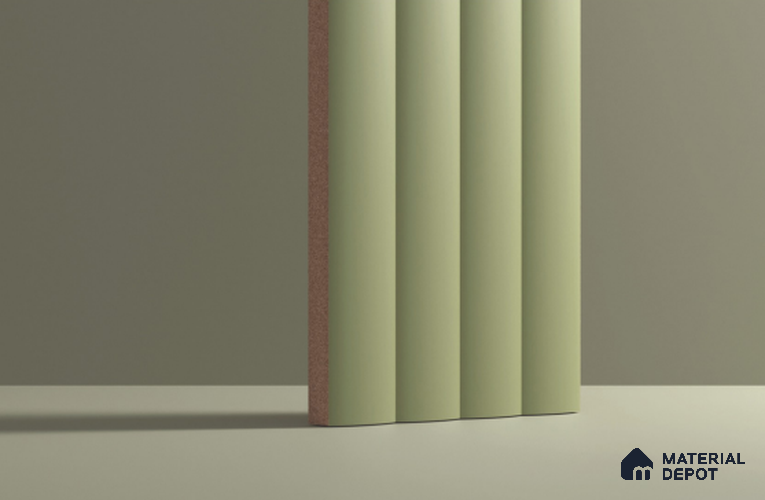 Fluted Subway Wall Tile TL 06165 Whistle Jade Leaf 12 x 3 inch Ceramic Matte Finish - 10 mm | Suitable for Accent / Feature Walls, Bathroom, Kitchen Wall & Backsplashes