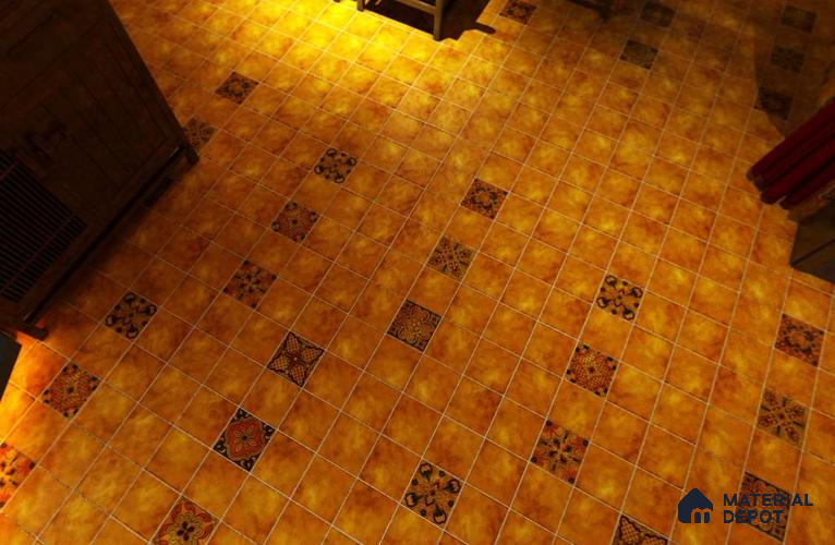 Moroccan Look Floor Tile TL 06574 D Penny Marfil Decore 35 Inch x 6 Inch Vitrified Matte Finish - 9 mm | Suitable for Living Room, Kitchen & Bedroom