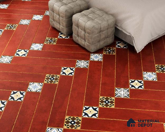 Stone Look Floor Tile TL 06571 C Hannah Marron 35 Inch x 6 Inch Vitrified Matte Finish - 9 mm | Suitable for Living Room, Kitchen & Bedroom