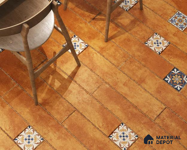 Stone Look Floor Tile TL 06571 Hannah Naranza 35 Inch x 6 Inch Vitrified Matte Finish - 9 mm | Suitable for Living Room, Kitchen & Bedroom