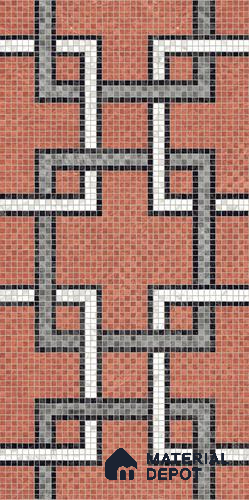 Faux Mosaic Floor & Wall Tile TL 10843 H Garnet 4 ft x 2 ft Vitrified Granula Carving Matte Finish - 9 mm | 4 Random Design | Suitable for Living Room, Bedroom, Dining, Kitchen & Bathroom