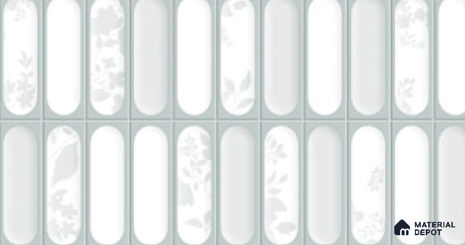 Highlighter Wall Tile TL 06540 V Lorient Aqua HL 2 ft x 1 ft Ceramic Matte Finish - 8 mm | Suitable for Living Room, Kitchen & Bathroom