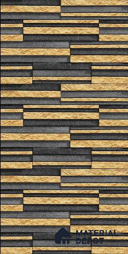 TL 00106 C Black & Brown 18 x 12 inch Matte Finish Ceramic High Depth Elevation Wall Tile - 8 mm