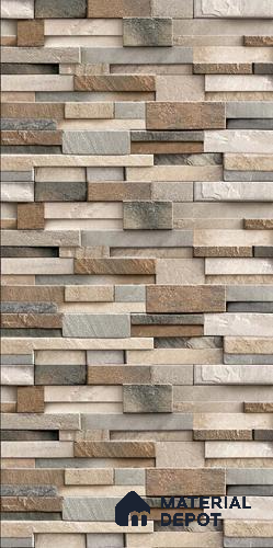 TL 00112 D Oragnic Brown 18 x 12 inch Matte Finish Ceramic High Depth Elevation Wall Tile - 8 mm