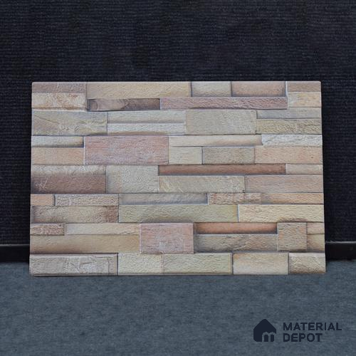 TL 00112 C Marrone Brown 18 x 12 inch Matte Finish Ceramic High Depth Elevation Wall Tile - 8 mm
